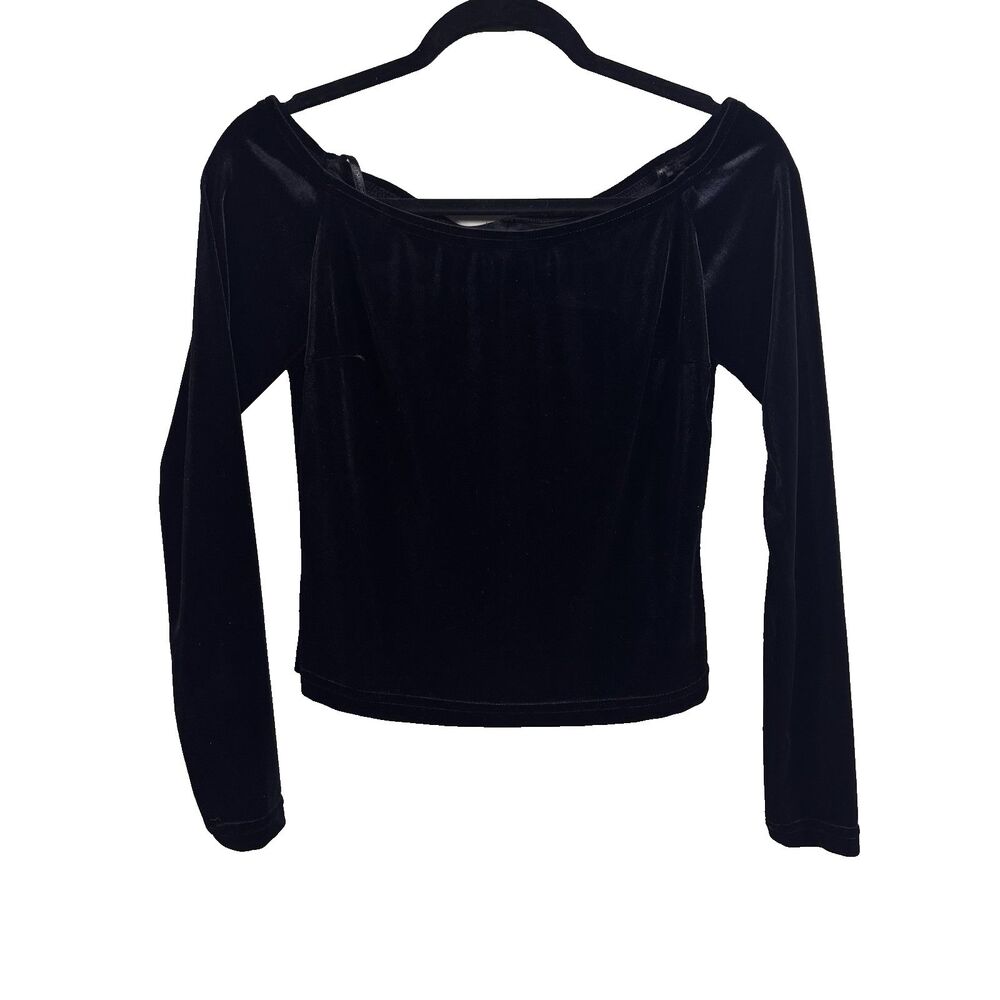 Scott McClintock Millenium 2000 Size M Velvet Off Shoulder Blouse Top EUC Y2K